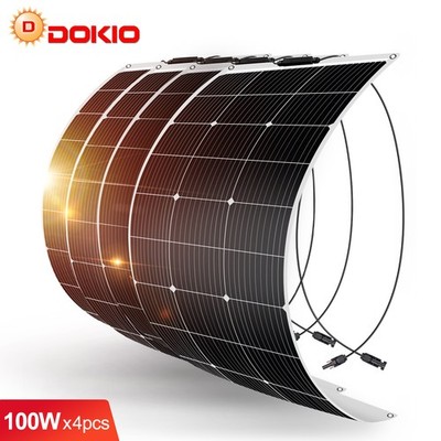 Dokio Solarpanel 400w Flexibel Solarmodule für Wohnmobil Boot Balkon Camping