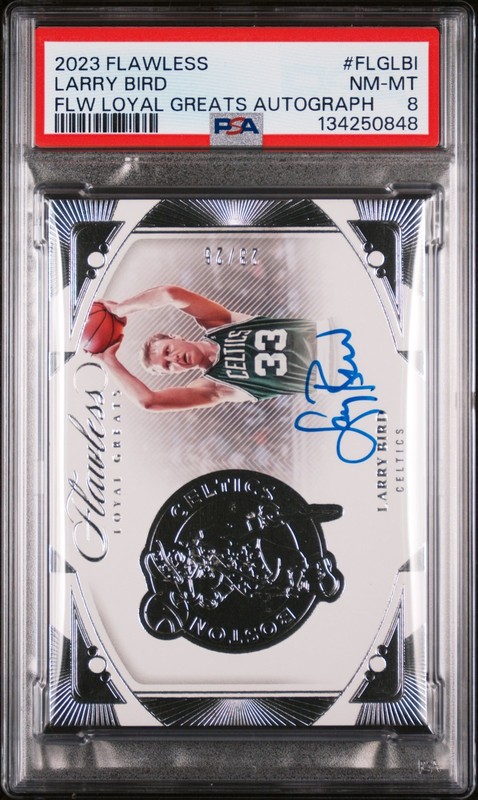 2023 PANINI FLAWLESS FLAWLESS LOYAL GREATS AUTOS #FLGLBI LARRY BIRD 23/25 PSA 8