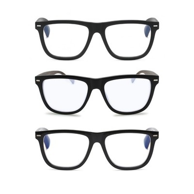 Most Durable TR-90 Men's Reading Glasses Thick Large Black Frame Blue Light Ray