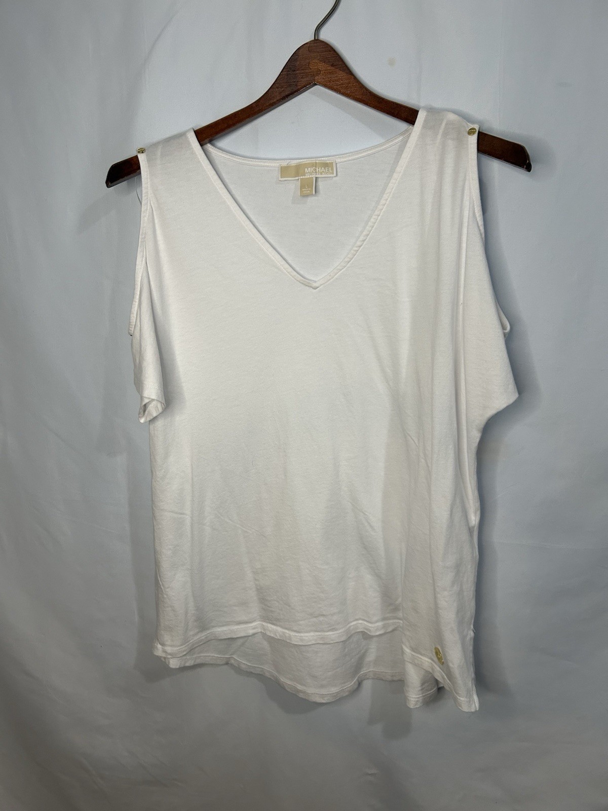 Michael Kors Woman’s Cold Shoulders Basic White V… - image 1