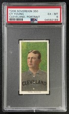 CY YOUNG PSA 6 1909-11 AMERICAN T206 SOVEREIGN 350 CLEVELAND GREEN PORTRAIT