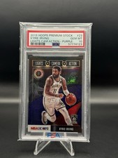 2019 Hoops Premium Kyrie Irving Lights Camera Action Purple Prizm PSA 10 POP3