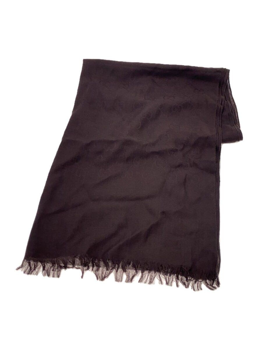 GUCCI Women's Silk Blend Scarf in Brown Wool w/ Total Pattern