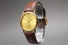 Vintage 1993 [Exc+5]  Seiko Dolce 8N41-7030 Gold Dial Qz Men's Watch From JAPAN