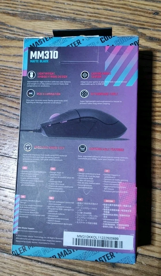 Cooler Master MM310 RGB Lightweight Gaming Mouse - Black - Image 2 of 2