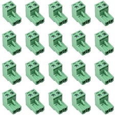 20 pcs 2 Pin 5.08mm Pitch Pluggable PCB Angle Screw Terminal Block Plug Conne...