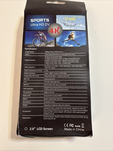 Pro Xtreme 4K Action Camera Ultra HD Waterproof Video Camera W/Wi-Fi TESTED - Picture 9 of 10