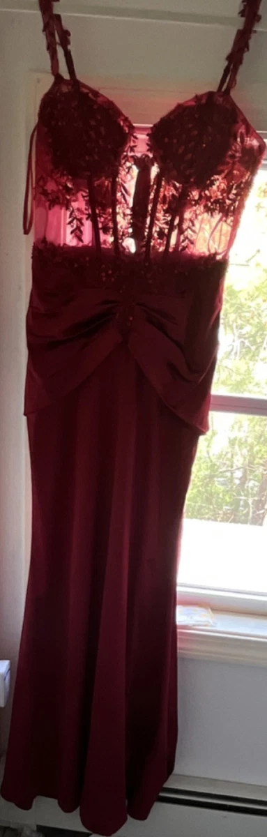 formal dress wine Colette by Daphne CL8425 Long Sequin Formal Prom Dress