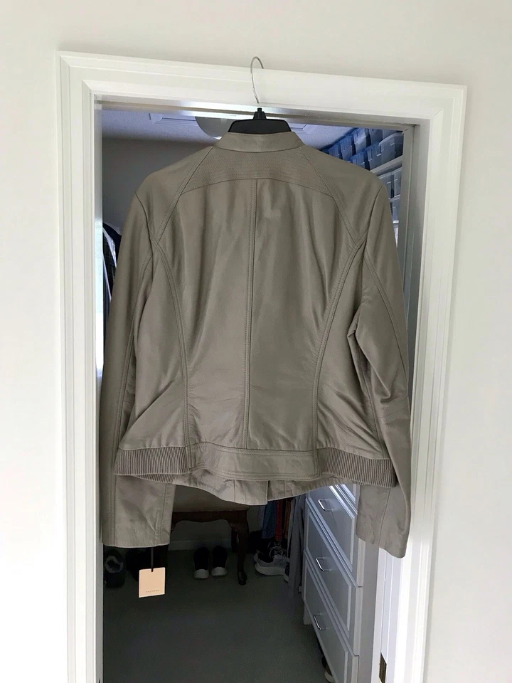 Chaqueta de moto de cuero halógena asimétrica con cremallera frontal nueva con etiquetas, XL Foto 2 de 4