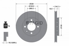 2x PAGID Bremsscheibe 53947NC für VW POLO 3 6N1 6N2 LUPO 1 6X1 6E1 86CF 16V SDI