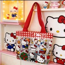 Hello Kitty Themed Plastic Tote Bag Perfect For Both Indoors  Outdoors