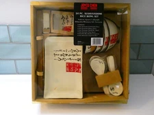 Joyce Chen 24 Pc Sushi Sashimi Dinner Set Japanese Calligraphy Stoneware boxed