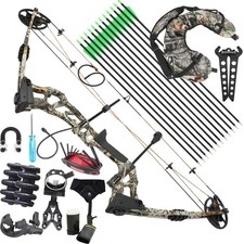 320FPS Adult Compound Bow Kit 0-70lbs 24-30 Inch Draw Length Hunting Archery Set