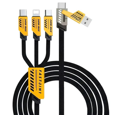 3-in-1 Multi USB 240W Charging Cable Type-C Micro Cable for Samsung Huawei iPhon