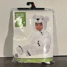 Soft Cuddly Polar Bear Infant Costume 12  24 Months 2-PC Hood  Suit Flaps