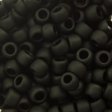 8/0 TOHO ROUND Opaque Frosted Jet Seed Bead 8g 