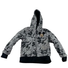 Disney Junior Mickey black gray fleece full zip hoodie childrens youth 5