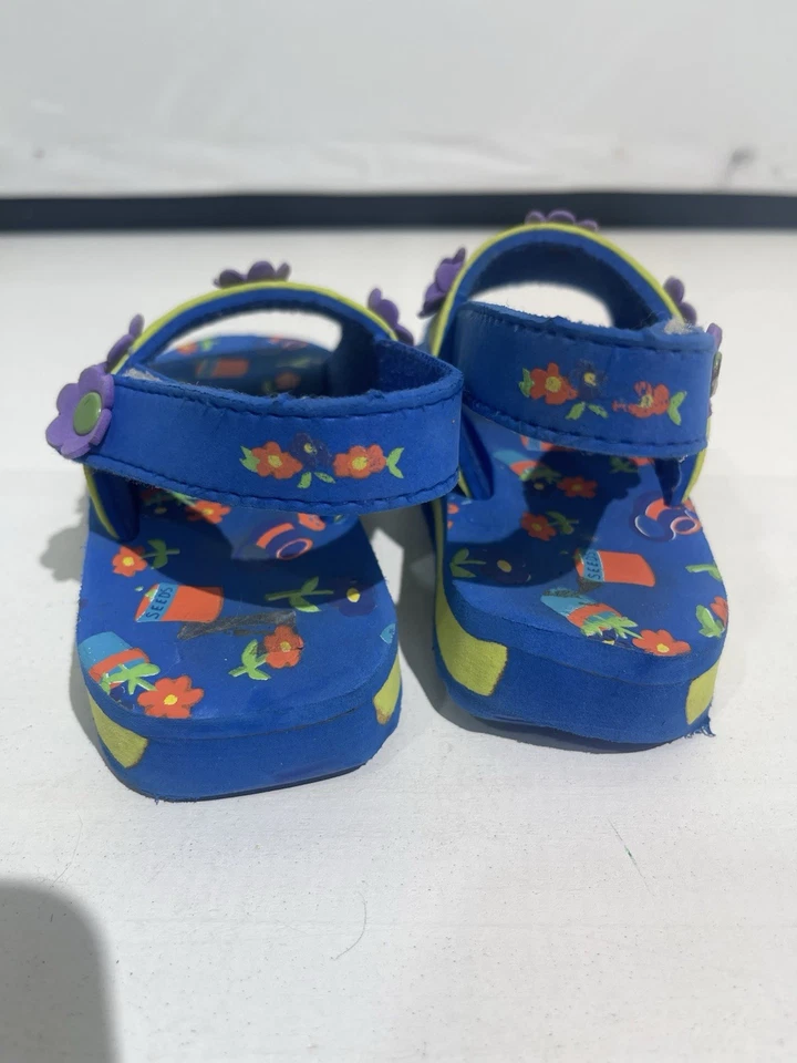 Sandalias tipo mula vintage Blues Clues años 2000 Y2K Nickelodeon flor talla 8 Foto 3 de 4
