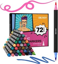 72 Dual Tip Acrylic Paint Markers Set  Colored Markers with Brush Tip  Art Mar