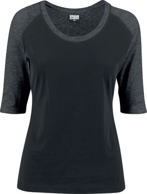 Urban Classics Langarmshirt Damen Ladies 3/4 Contrast Raglan Tee