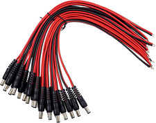 20-Pack 12V 5A DC Power Pigtail Cord Male Plug Connectors  5.5Mm X 2.1Mm, DC Ba