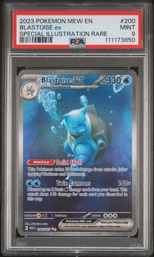2023 POKEMON MEW EN-151 SPECIAL ILLUSTRATION RARE #200 BLASTOISE EX PSA 9
