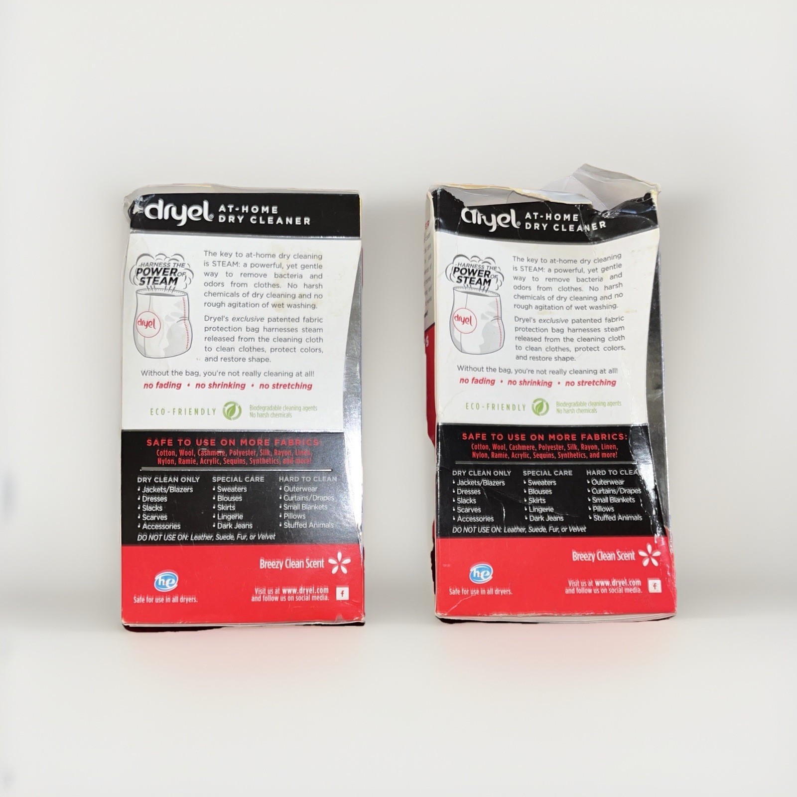 2 x Dryel At Home Dry Cleaner Refill Kits 16 Loads - New, Dented Box
