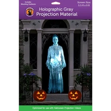 Holographic Rear Projection Screen 5.5x9 ft with Mounting Hardware Halloween