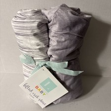 Lush Decor Baby Fitted Crib Sheet 2 Pk Jungle Boy Geo Gray Micro Mink 28x52 NEW