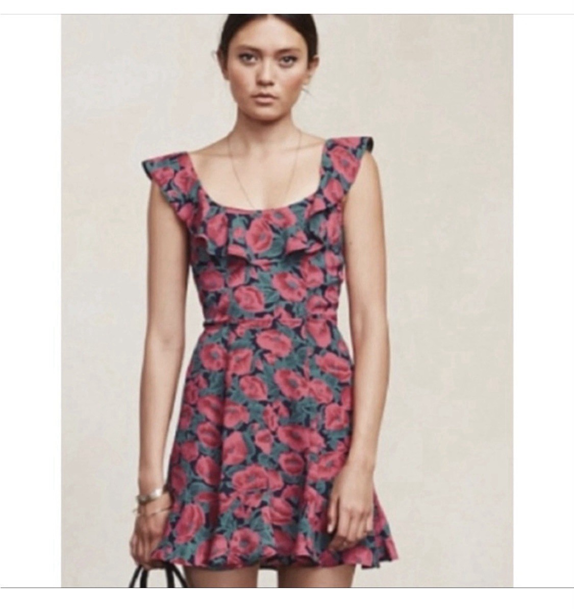 REFORMATION Perla Poppyfield Pink Floral Mini Dress, size 0
