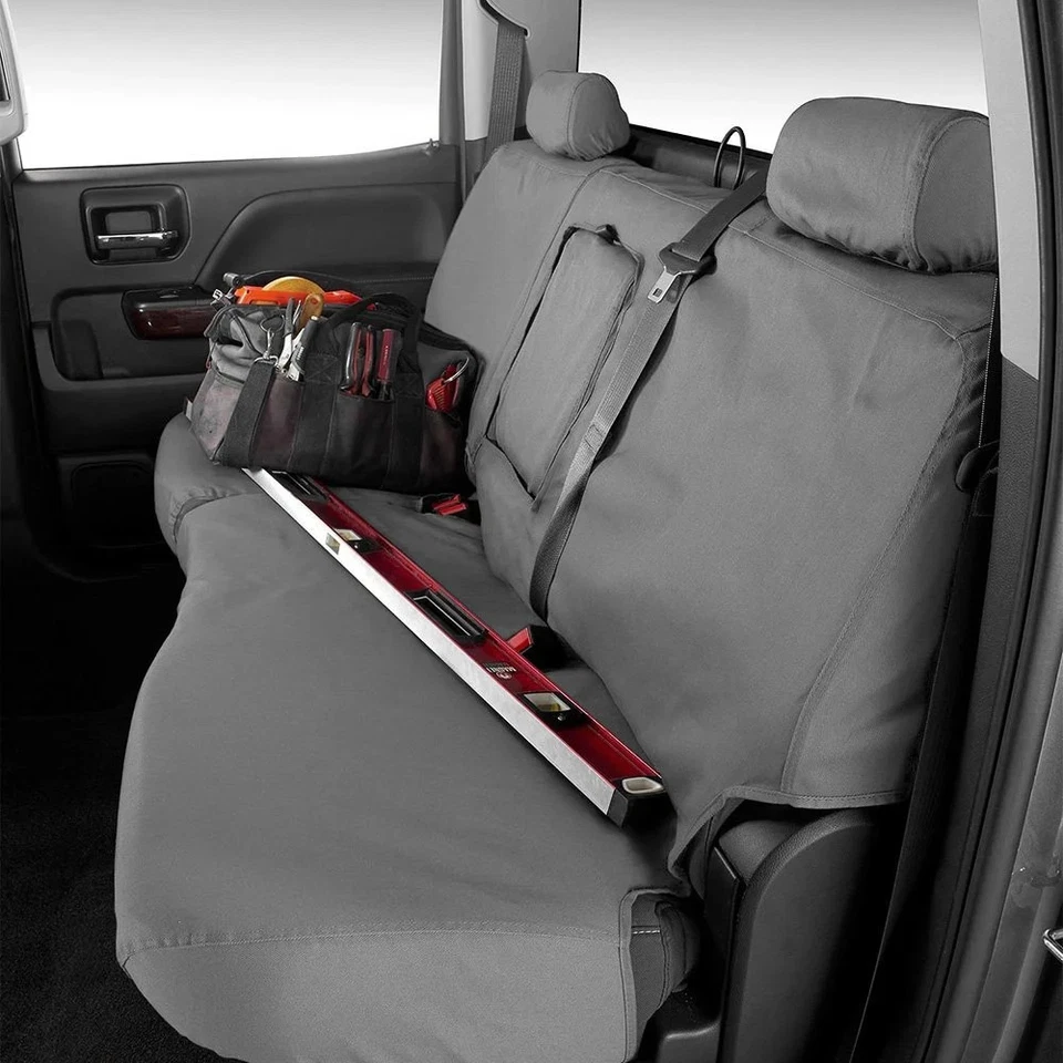 For Chevy Silverado 2500 HD 01-02 Seat Covers SeatSaver Polycotton 2nd Row Gray - Image 3 of 4