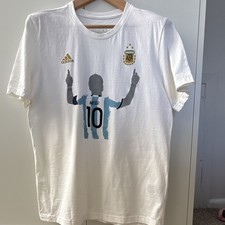 adidas Argentina Lionel Messi #10 Men's Soccer Shirt Size M White