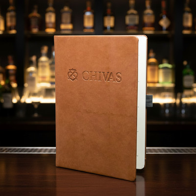 Chivas Regal Whiskey Notizbuch A5 Tagebuch Lederbuch Glas Gläser NEU