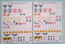 Hojas de transferencia de vehículos marinos espaciales Warhammer 40k x2