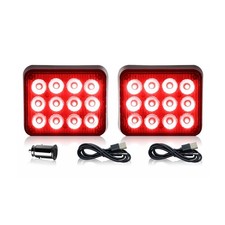 2x Red Magnetic Led Strobe Light Wireless Waterproof Emergency Warning Beacon