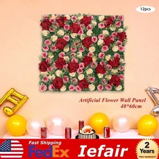 12pcs Artificial Flower Wall Panels Wedding Rose Hydrangea Floral Wall 60 40 cm