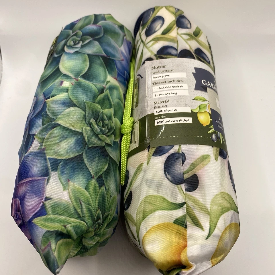 SEED & SPROUT FOLDABLE GARDENING BUCKETS 12.5" X 9.5" Waterproof Set of 2 - Image 2 of 4