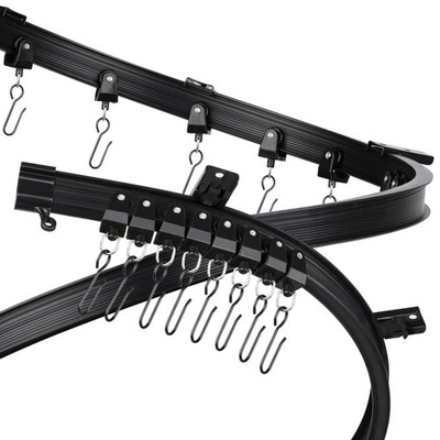 Black Flexible Bendable Ceiling Curtain Track, Curved Ceiling Track for Curta...