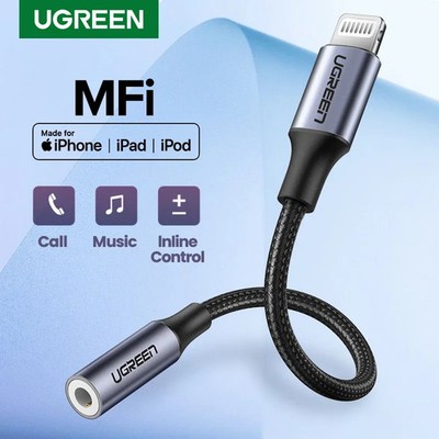 UGREEN MFi-Certified Lightning to 3.5mm Headphone Adapter for iPhone 14 13 12