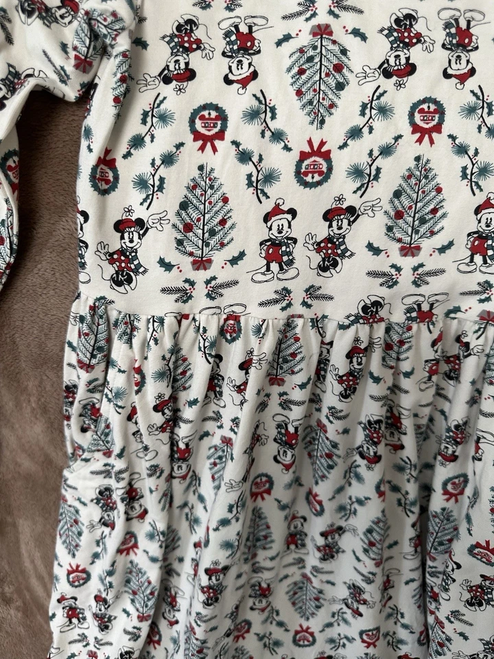 Платье девочки Disney Рождество длинным рукавом Микки Минни Ханна Андерсон размер 12 новый - Изображение 3 из 4