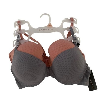 Danskin 2 Pack Underwire Bras 36C Pink Gray Micro Perforated Adjustable Straps