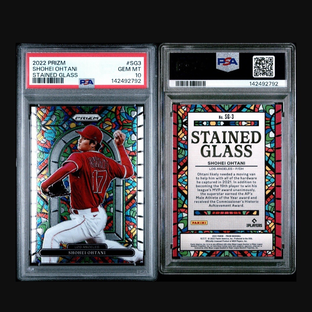 2022 Panini Prizm Shohei Ohtani Stained Glass #SG3 Angels PSA 10 GEM MINT Card view 3