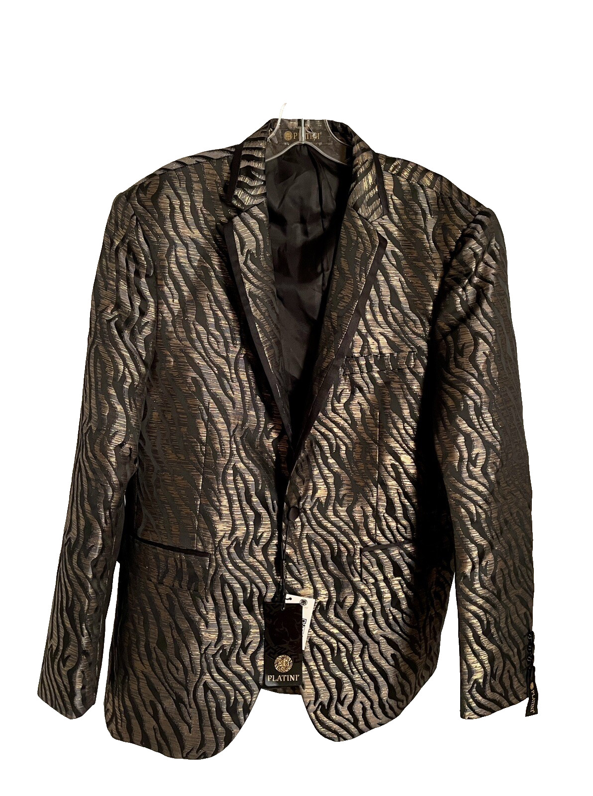 PLATINI NWT Unique GOLDEN Animal Print Formal JACKET Size XL