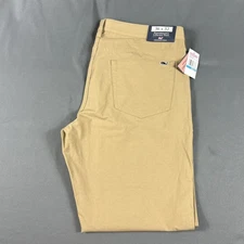 Vineyard Vines Golf Pants Performance 5-Pocket 36 x 32 Ridge Khaki Cotton Nylon
