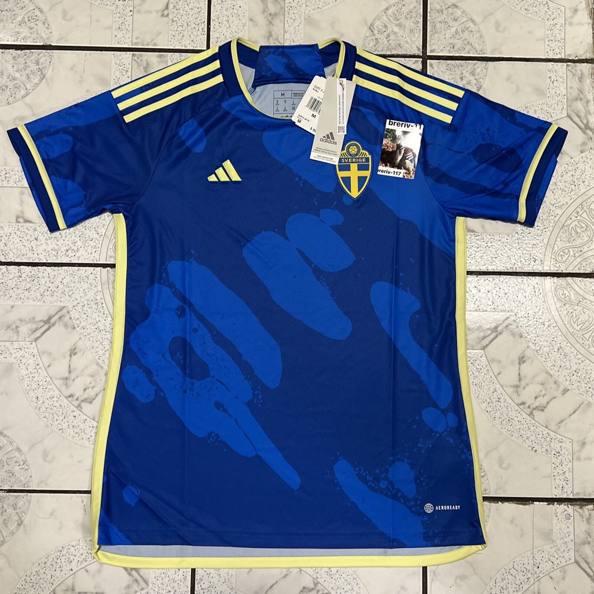 Adidas Sweden Away 2023 Blue Jersey Women's Size M HT7142 for sale