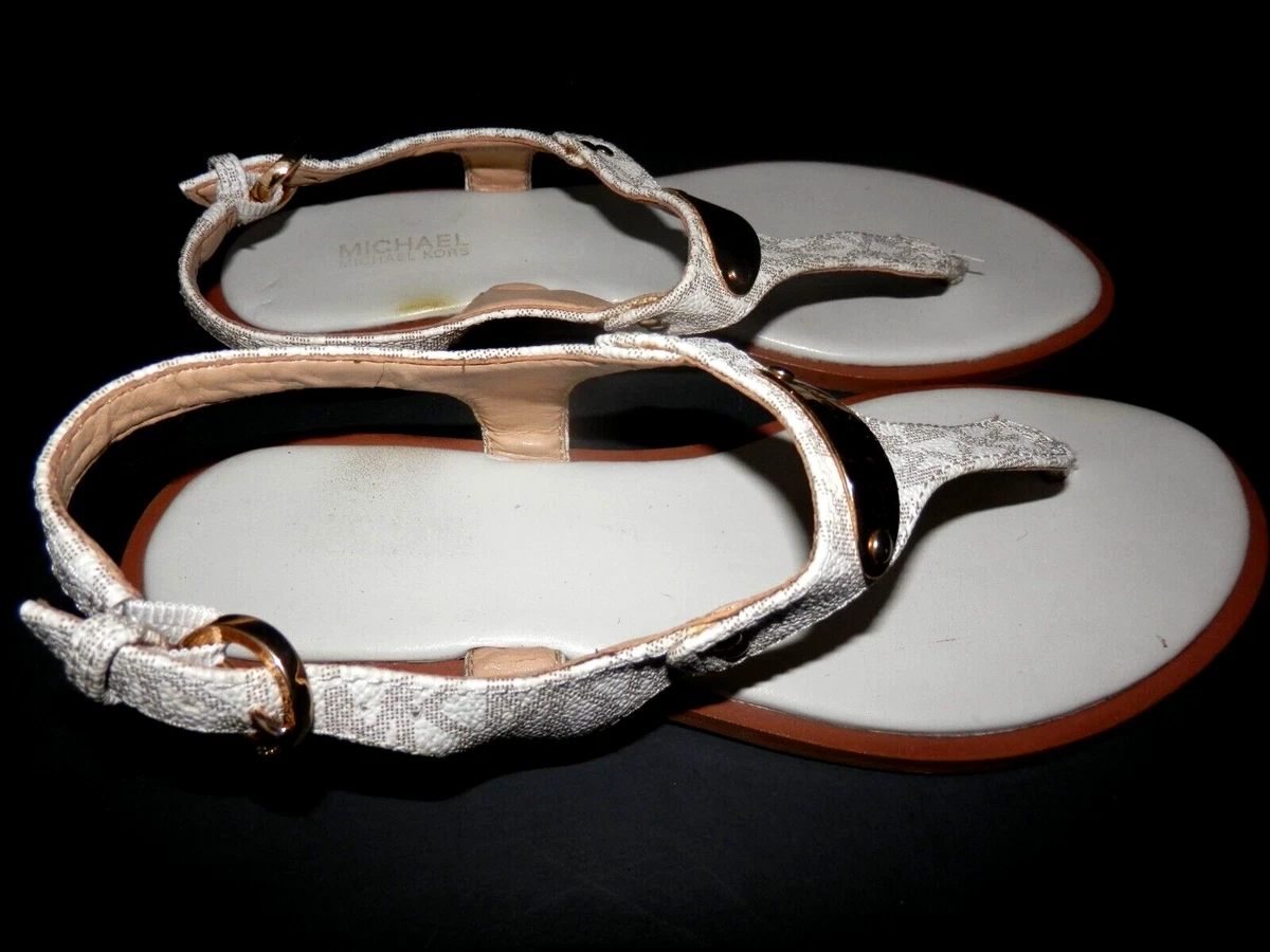 Michael kors white thong sandals sale