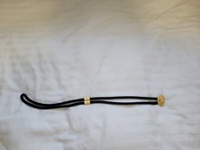 Black Elastic Vintage 1980s Belt W/Gold Painted Lion Head Buckle 23" Long
