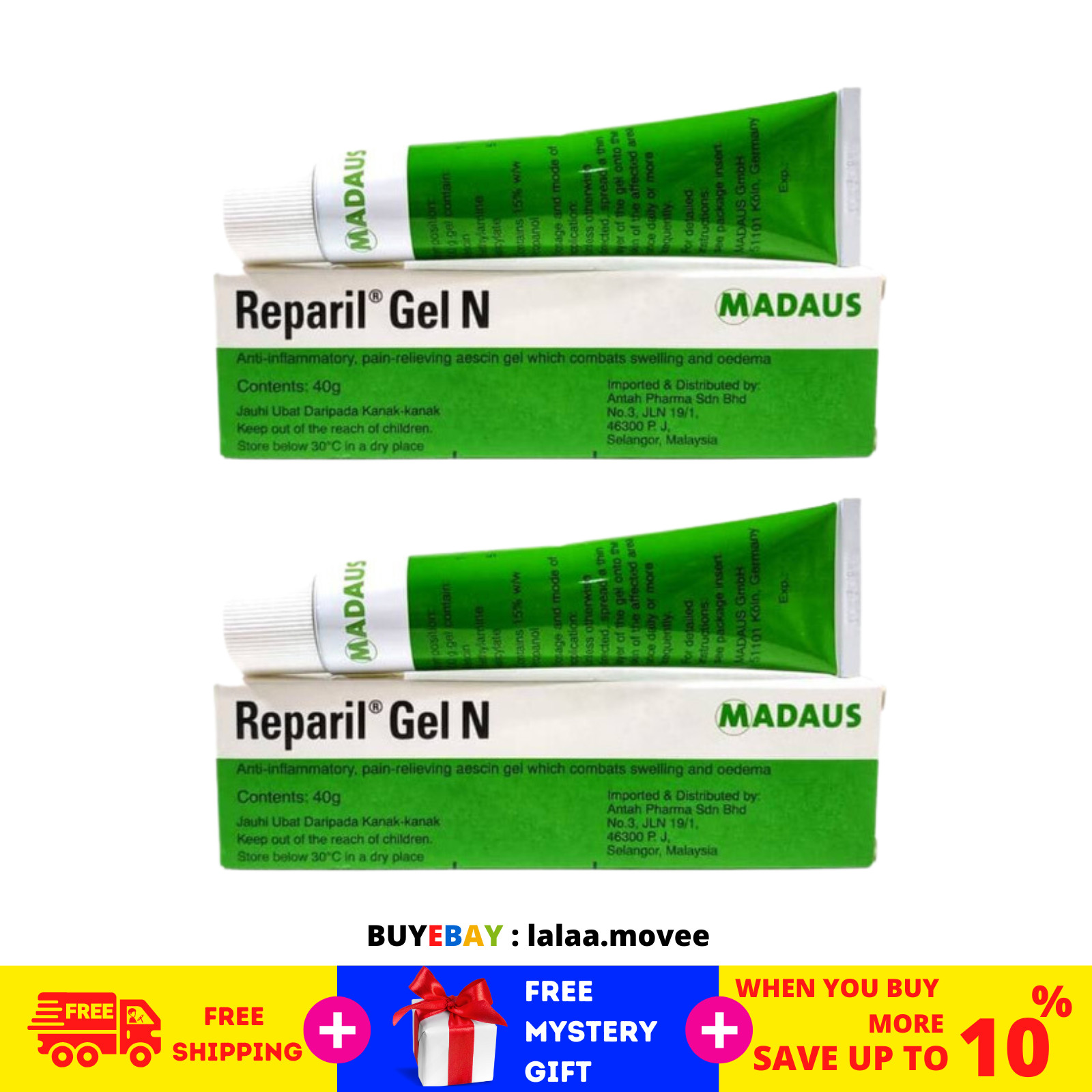 2 X REPARIL GEL N Antinfiammatorio e Antidolorifico 40g SPEDIZIONE GRATUITA