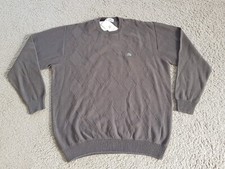 NWT Lacoste Crew Neck Sweater Mens Size 7 XXL Gray Merino Wool Extra Fine Jumper