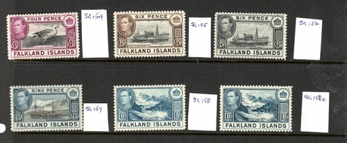 Falkland Islands- 1938-50 George VI set with variants - MNH* SG 146-163- High CV - Picture 4 of 5
